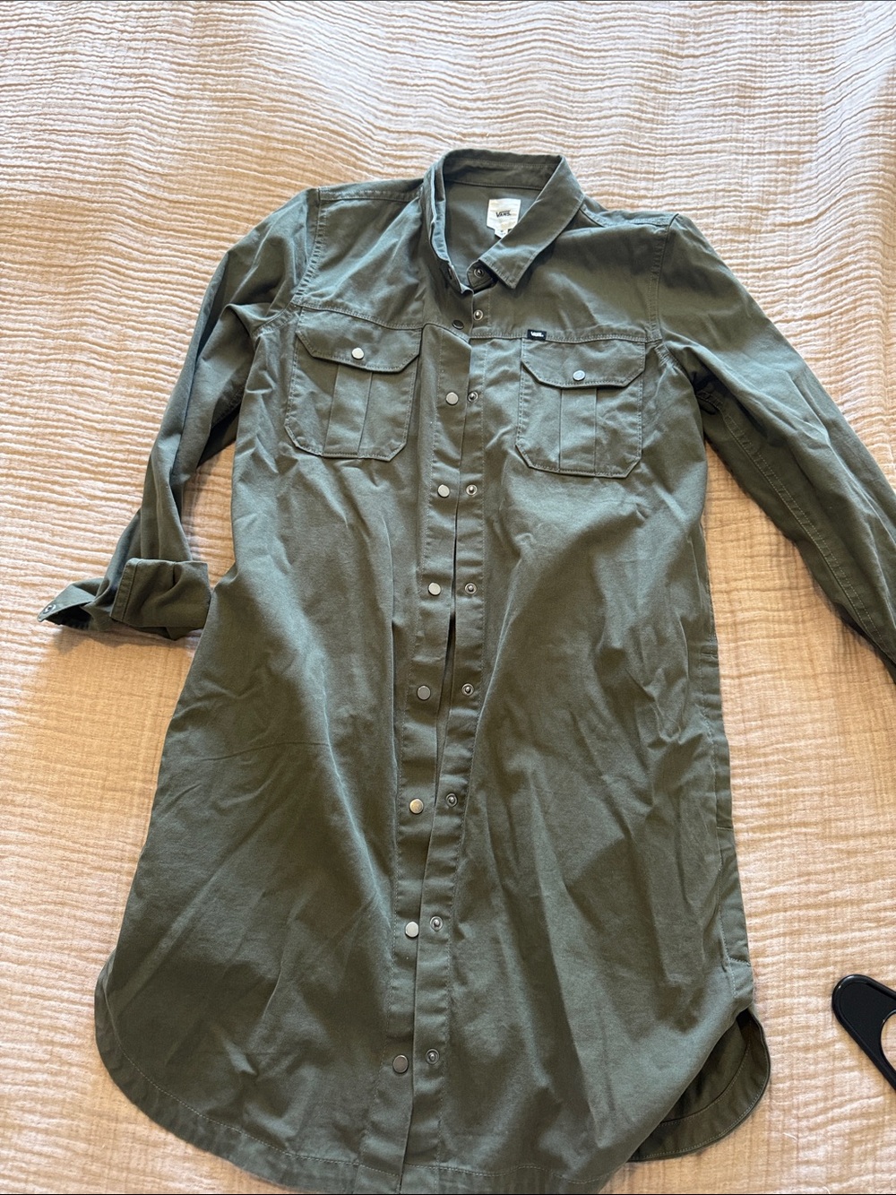 Women’s VANS Olive Green Button-Front Utility Shirt